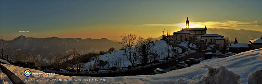 Monte Zucco (1232 m) innevato da S. Antonio Abb. il 14 genn. 2021